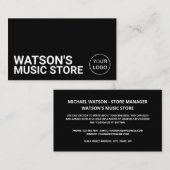 Optionele Logo, muziekwinkel Visitekaartje (Voorkant / Achterkant)