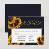 Optionele opties voor zonnebloempitten RSVP-kaart (Voorkant / Achterkant)