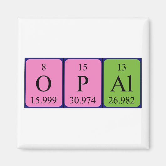Optionele periodieke lijstnaam magneet (Voorkant)