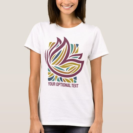 Optionele tekst met gestyleerde vlinder t-shirt (Voorkant)