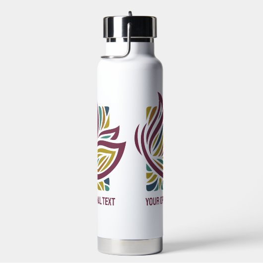 Optionele tekst met gestyleerde vlinder waterfles (Rechts)