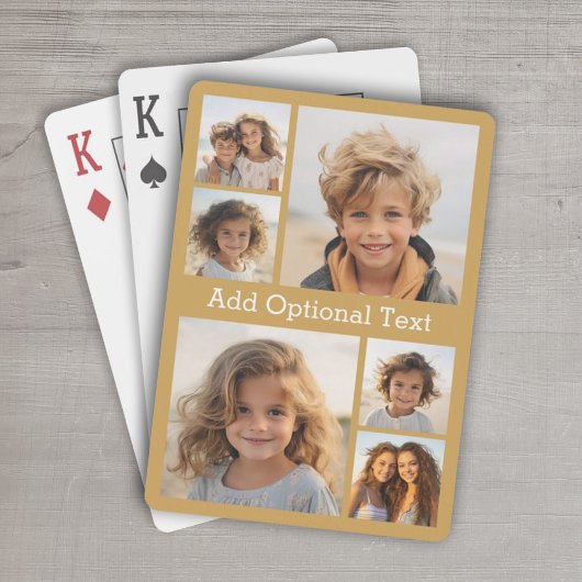 Optionele tekst voor fotocollage: Gold Pokerkaarten