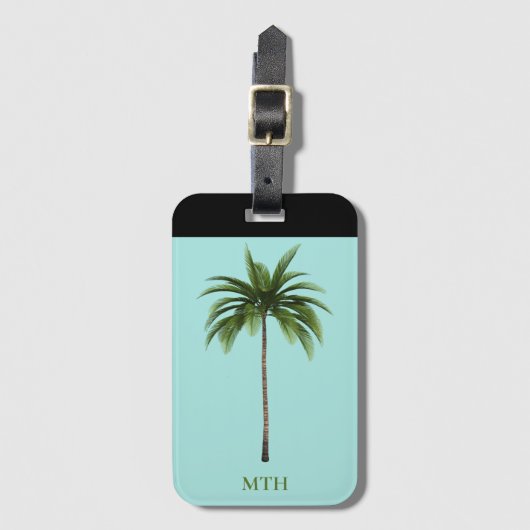 Optionele woorden van de palmboom Tropische eiland Bagagelabel (Voorkant (verticaal))