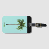 Optionele woorden van de palmboom Tropische eiland Bagagelabel (Voorkant (horizontaal))
