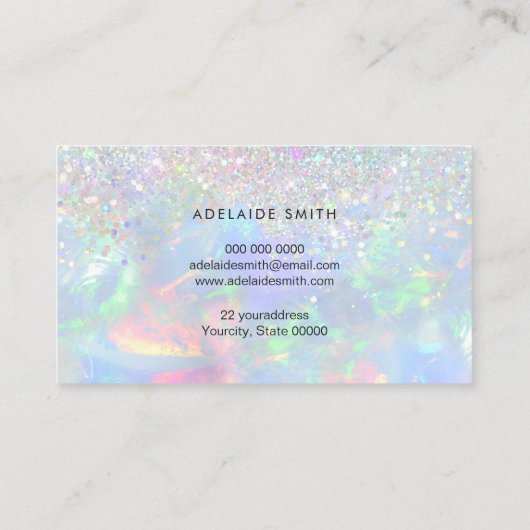 optisch gemstone faux glitter-effect visitekaartje (Achterkant)