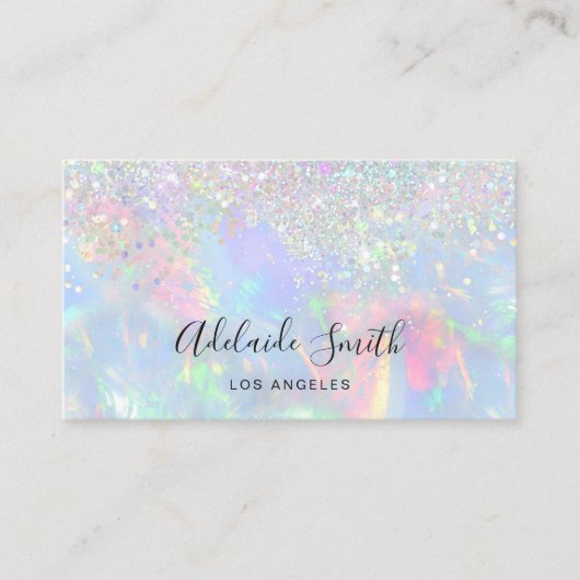 optisch gemstone faux glitter-effect visitekaartje (Voorkant)