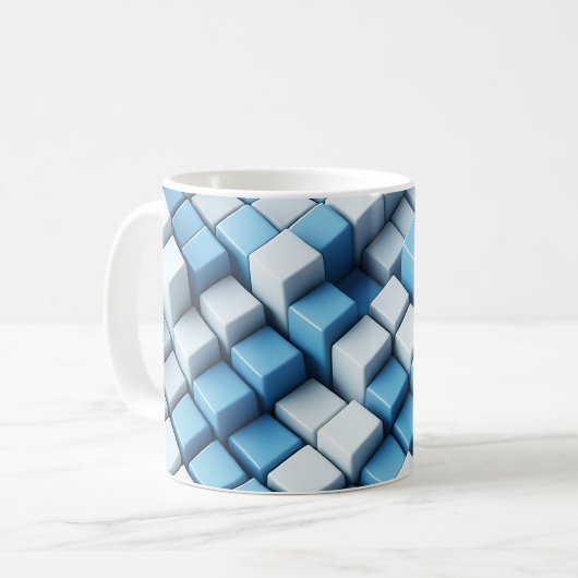 🔳Optisch Illusieblok Koffiemok (Voorkant links)