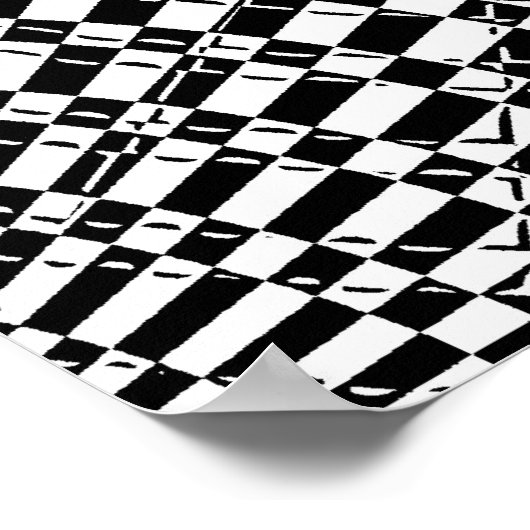 Optisch illusiemonogram Q Poster (Hoek)