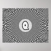 Optisch illusiemonogram Q Poster (Voorkant)