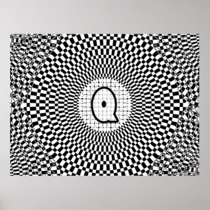Optisch illusiemonogram Q Poster