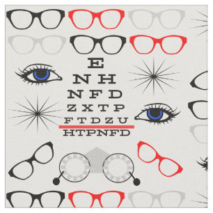 Optisch oogmerk Doctor Opticien Patroon Stof