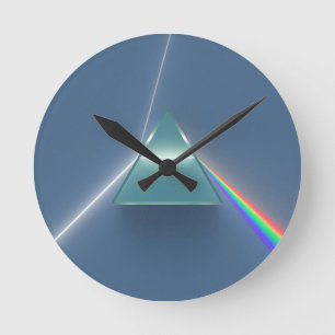 Optisch prisma reflecterend en reflecterend licht ronde klok