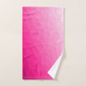 Optisch roze gradiënt Geometrisch netpatroon Bad Handdoek (Handdoek)