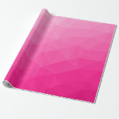 Optisch roze gradiënt Geometrisch netpatroon Cadeaupapier (Uitgerold)
