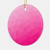 Optisch roze gradiënt Geometrisch netpatroon Keramisch Ornament (Links)