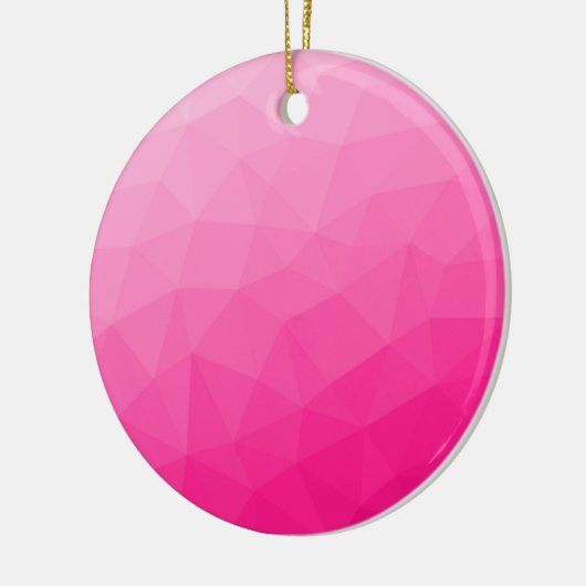 Optisch roze gradiënt Geometrisch netpatroon Keramisch Ornament (Links)