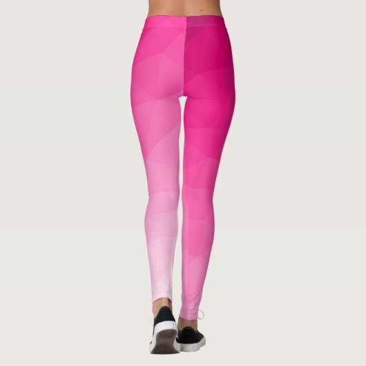 Optisch roze gradiënt Geometrisch netpatroon Leggings (Achterkant)