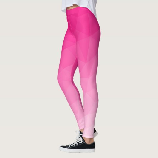 Optisch roze gradiënt Geometrisch netpatroon Leggings (Links)