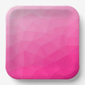 Optisch roze gradiënt Geometrisch netpatroon Papieren Bordje (Voorkant)