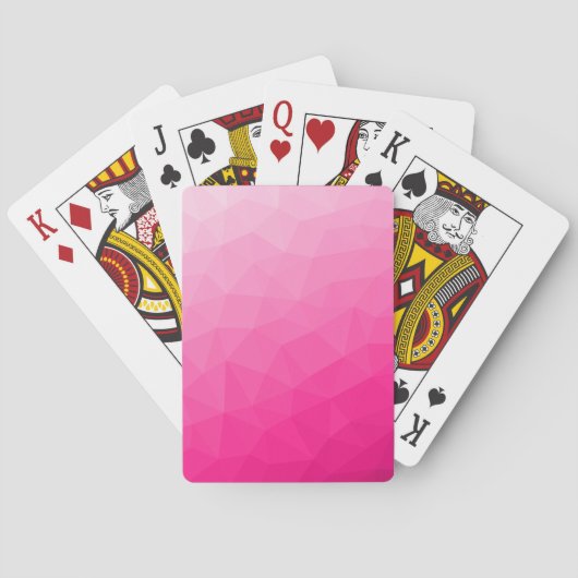 Optisch roze gradiënt Geometrisch netpatroon Pokerkaarten (Achterkant)