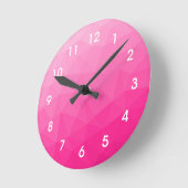 Optisch roze gradiënt Geometrisch netpatroon Ronde Klok (Hoek)