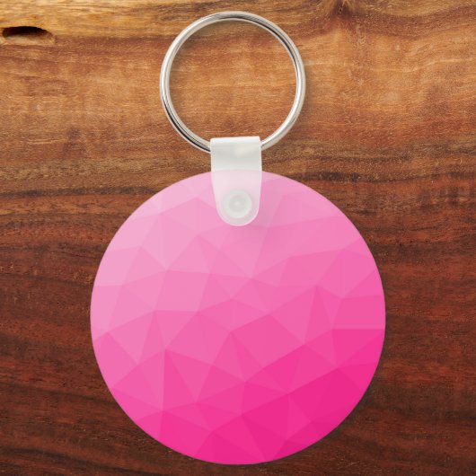 Optisch roze gradiënt Geometrisch netpatroon Sleutelhanger (Achterkant)