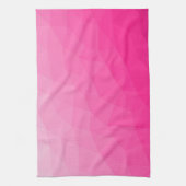 Optisch roze gradiënt Geometrisch netpatroon Theedoek (Verticaal)