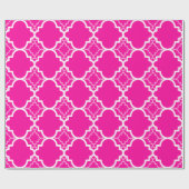 Optisch roze Quatrefoil geometrisch patroon Cadeaupapier (Vlak)