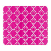 Optisch roze Quatrefoil geometrisch patroon Snijplank (Voorkant)