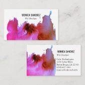 Optisch roze schilderij abstract visitekaartje (Voorkant / Achterkant)
