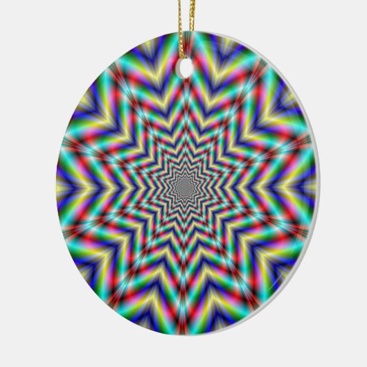 Optisch uitdagend Star-Ornament Keramisch Ornament (Links)