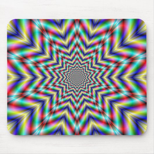 Optisch uitdagende Star Mousepad Muismat (Voorkant)