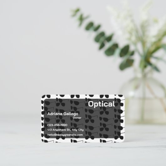 Optisch Visitekaartje (bewerkbaar) (Staand voorkant)