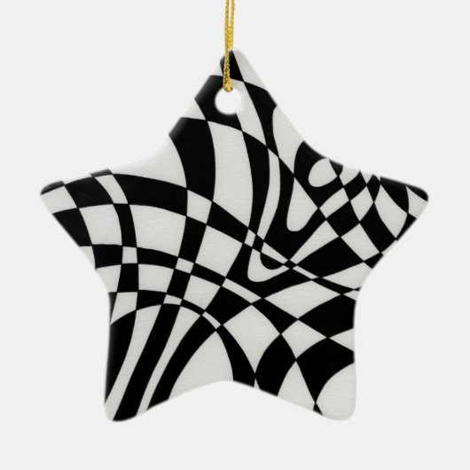 Optische #1a door Michael Moffa Keramisch Ornament (Voorkant)