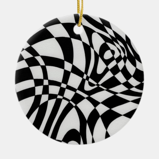 Optische #1a door Michael Moffa Keramisch Ornament (Voorkant)