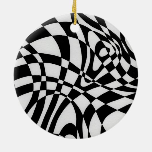 Optische #1a door Michael Moffa Keramisch Ornament (Achterkant)