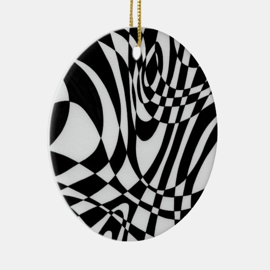 Optische #1b door Michael Moffa Keramisch Ornament (Rechts)