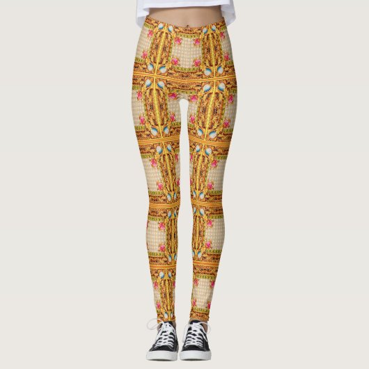 optische barokafdruk leggings (Voorkant)