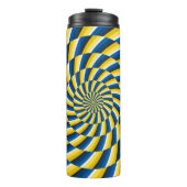 Optische bewegingsillusie  achtergrond Geel Thermosbeker (Voorkant)