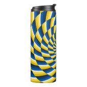 Optische bewegingsillusie  achtergrond Geel Thermosbeker (Gedraaid links)