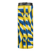 Optische bewegingsillusie  achtergrond Geel Thermosbeker (Achterkant)