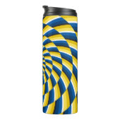 Optische bewegingsillusie  achtergrond Geel Thermosbeker (Geroteerd rechts)