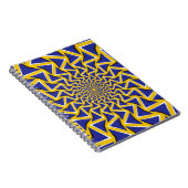 Optische bewegingsillusie bitmapachtergrond. Blauw Notitieboek (Rechterzijde)