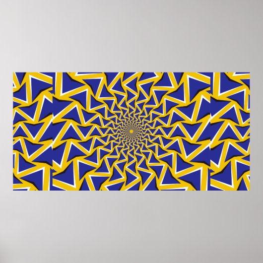 Optische bewegingsillusie bitmapachtergrond. Blauw Poster (Voorkant)