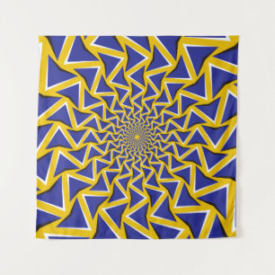 Optische bewegingsillusie bitmapachtergrond. Blauw Wandkleed