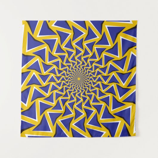 Optische bewegingsillusie bitmapachtergrond. Blauw Wandkleed (Voorkant)