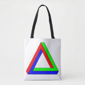 Optische driehoek illusie boodschappentas tote bag (Voorkant)