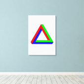 Optische driehoek illusie canvas afdruk (Insitu (Houten vloer))