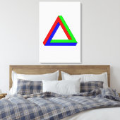 Optische driehoek illusie canvas afdruk (Insitu (Slaapkamer))
