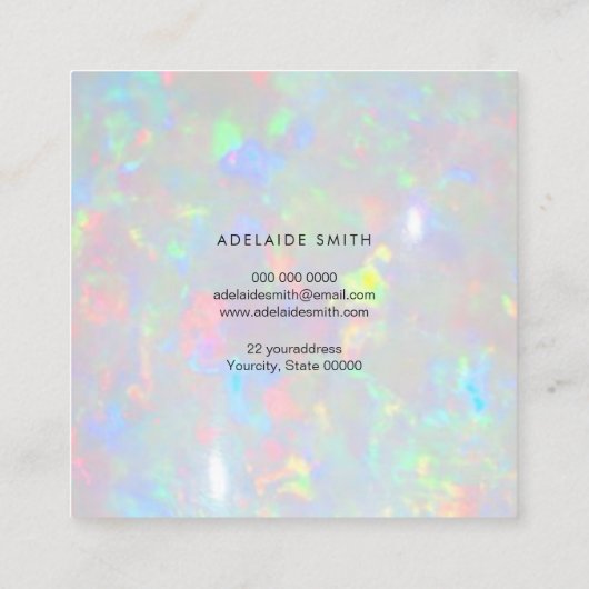 optische fotostructuur vierkante visitekaartje (Achterkant)